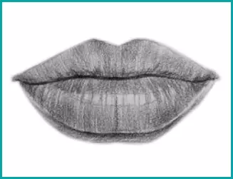 illustration stylisée de la technique du candylips redessinant l'ourlet des lèvres et leur teinte